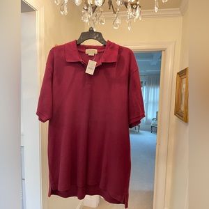 New with tags j crew dark red polo collared shirt size large